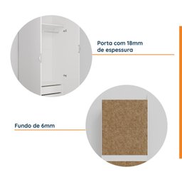 Guarda Roupa Modulado com Espelho 2 Portas com Cabideiro e 2 Gavetas Hera CabeCasa MadeiraMadeira - 9