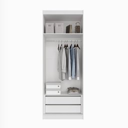 Guarda Roupa Modulado com Espelho 2 Portas com Cabideiro e 2 Gavetas Hera CabeCasa MadeiraMadeira - 18