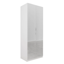 Ver imagem 4 de Guarda Roupa Planejado com Espelho 2 Portas com Cabideiro e 2 Gavetas Hera CabeCasa MadeiraOriginals Branco/Algodão/Cinza
