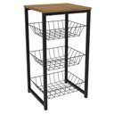 Ver imagem 1 de Fruteira de Chao para Cozinha em Metal/mdp 75cm Kappesberg Freijo/preto Fosco