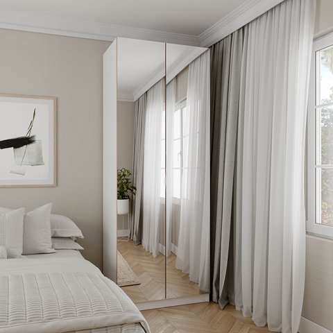 Guarda-Roupa Modulado com Espelho 2 Portas com Cabideiro e 2 Gavetas Hera CabeCasa MadeiraOriginals