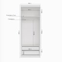 Ver imagem 4 de Guarda-Roupa Planejado com Espelho 2 Portas com Cabideiro e 2 Gavetas Hera CabeCasa MadeiraOriginals Louro/Algodão