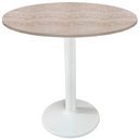 Ver imagem 1 de Mesa Zeta Ferro Branco 75 Cm (alt) Disco Redondo Tampo Mdp Redondo 60 Cm Larg X 2,5 Cm Alt