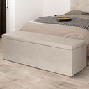 Ver imagem 2 de Calçadeira Recamier Baú Solteiro 0,90m Berlim Suede Bege - Pallazio