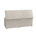 Ver imagem 3 de Calçadeira Recamier Baú Solteiro 0,90m Berlim Suede Bege - Pallazio