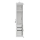 Ver imagem 3 de Guarda Roupa Modulado 1 Porta 4 Gavetas Branco Algodão/Cinza CabeCasa MadeiraOriginals