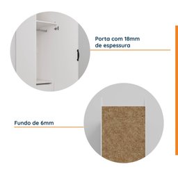 Guarda Roupa 1 Porta 4 Gavetas 1 Cabideiro Hera CabeCasa MadeiraMadeira - 6