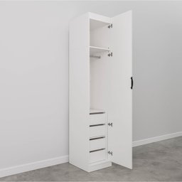 Guarda Roupa 1 Porta 4 Gavetas 1 Cabideiro Hera CabeCasa MadeiraMadeira - 11