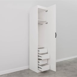 Guarda Roupa 1 Porta 4 Gavetas 1 Cabideiro Hera CabeCasa MadeiraMadeira - 12