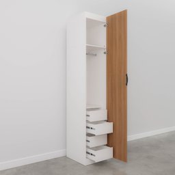 Guarda Roupa 1 Porta 4 Gavetas 1 Cabideiro Hera CabeCasa MadeiraMadeira - 12