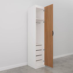 Guarda Roupa 1 Porta 4 Gavetas 1 Cabideiro Hera CabeCasa MadeiraMadeira - 11