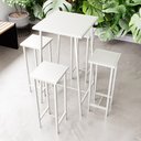 Ver imagem 1 de Conjunto Mesa Bar Bistrô Branca Alta Industrial White 4 Bancos Don Castro Decor
