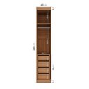Ver imagem 3 de Guarda Roupa Planejado 1 Porta 4 Gavetas 1 Cabideiro Hera CabeCasa MadeiraOriginals Marrom/Louro/Cinza