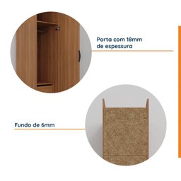 Guarda Roupa 1 Porta 4 Gavetas 1 Cabideiro Hera CabeCasa MadeiraMadeira - 6