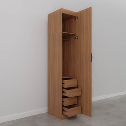 Guarda Roupa 1 Porta 4 Gavetas 1 Cabideiro Hera CabeCasa MadeiraMadeira - 12