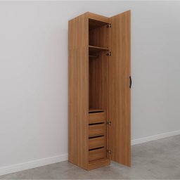 Guarda Roupa 1 Porta 4 Gavetas 1 Cabideiro Hera CabeCasa MadeiraMadeira - 11