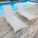 Ver imagem 2 de Kit 2 Espreguiçadeiras Reclinável Alumínio Madrid Branca