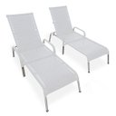 Ver imagem 1 de Kit 2 Espreguiçadeiras Reclinável Alumínio Madrid Branca