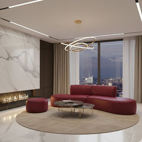 Sofá Orgânico Módulo Curvo Savana + Puff Corino Modena Vermelho - Vimont Moveis