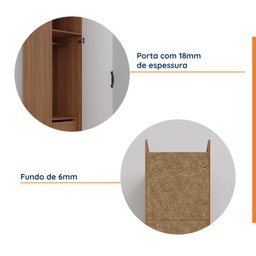 Guarda Roupa 1 Porta 4 Gavetas 1 Cabideiro Hera CabeCasa MadeiraMadeira - 6