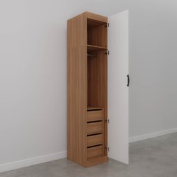 Guarda Roupa 1 Porta 4 Gavetas 1 Cabideiro Hera CabeCasa MadeiraMadeira - 11