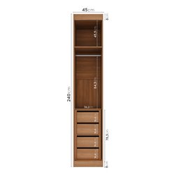 Guarda Roupa 1 Porta 4 Gavetas 1 Cabideiro Hera CabeCasa MadeiraMadeira - 3