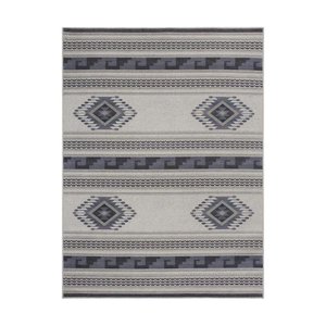 Tapete Funcional Asteca Sala e Quarto - Tamanho 100 X 150 Cm - Cor Cinza - J. Serrano