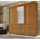 Ver imagem 1 de Guarda Roupa Londres 3 Portas 9 Gavetas com Espelho Benetil Móveis - Cinamomo