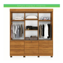 Ver imagem 3 de Guarda Roupa Londres 3 Portas 9 Gavetas com Espelho Benetil Móveis - Cinamomo