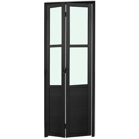 Porta de Aluminio Camarão Lambril Vidro Mini Boreal com Trinco Linha Premium:2,10 X 0,90/esquerda/pr