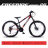 Bicicleta Freeride Aro 26 Quadro 13 Alumínio 21v Freio a Disco Mecânico Cinza Vermelho - Dropp - 4