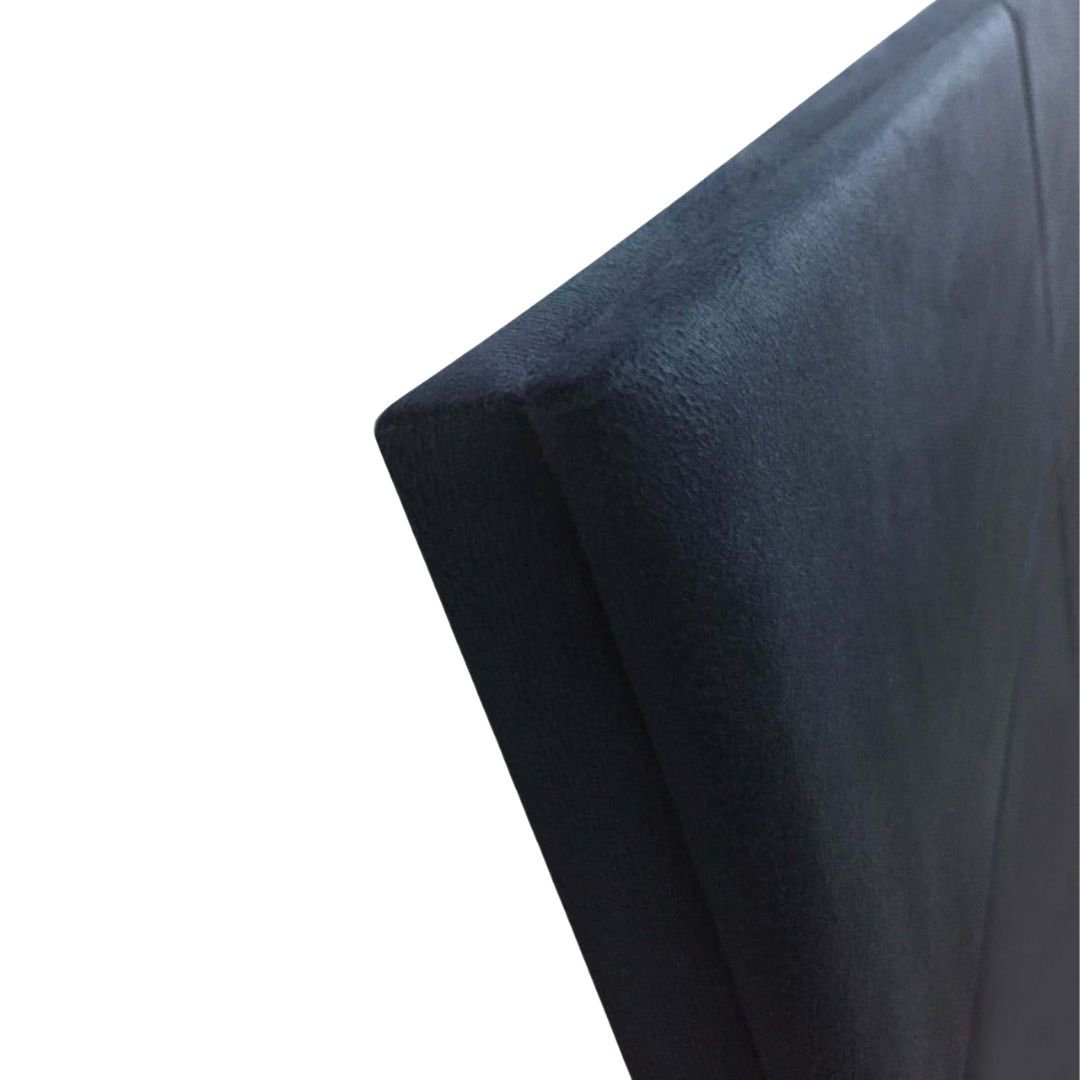 Cabeceira Cama Box Solteiro Centro com Laterais Alce Couch Veludo Azul 50cm x 190cm - 3