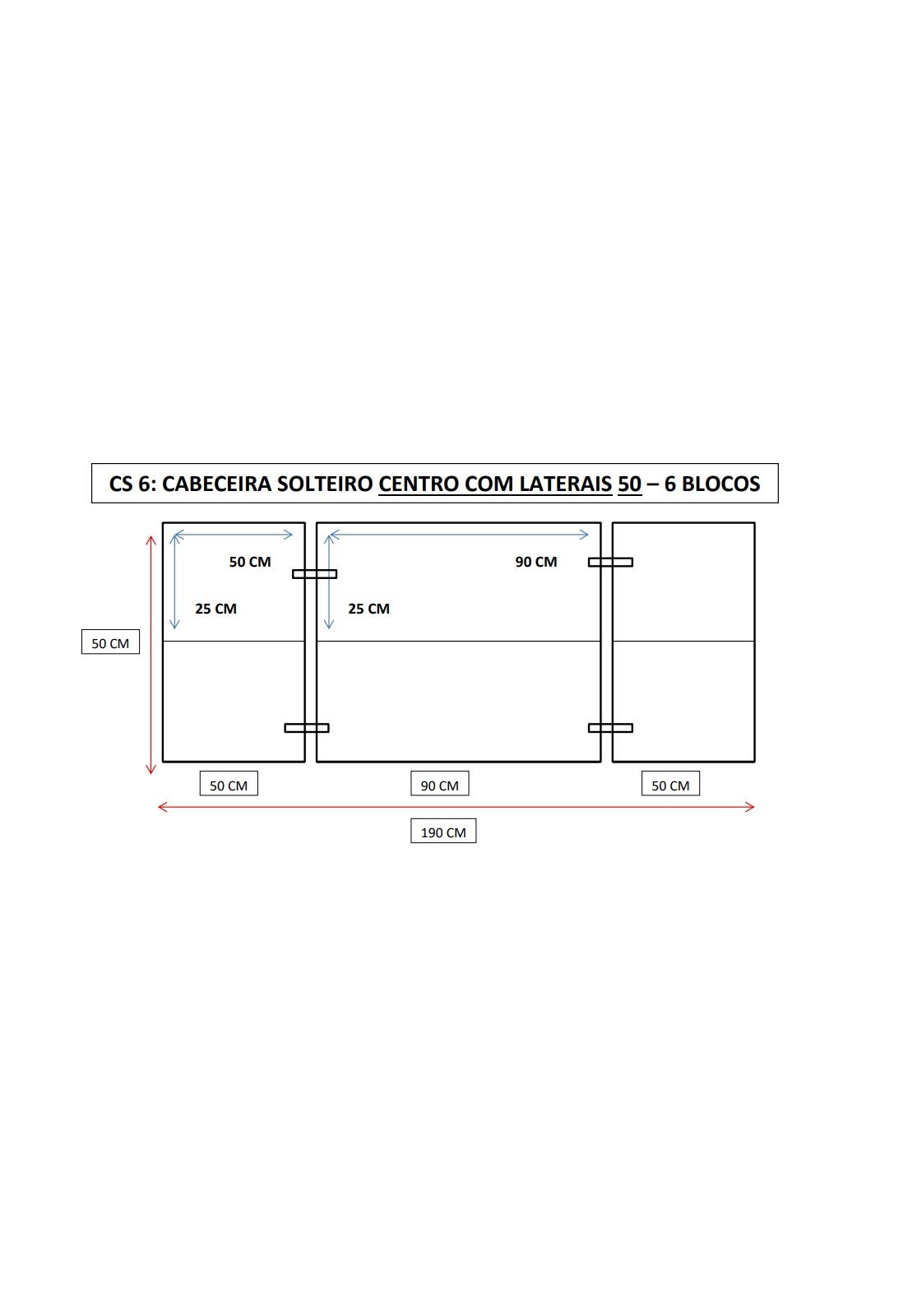 Cabeceira Cama Box Solteiro Centro com Laterais Alce Couch Veludo Azul 50cm x 190cm - 5