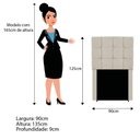 Ver imagem 5 de Kit Cabeceira e Calçadeira Manchester 90 Cm Solteiro Suede Cor Rosa Bebê