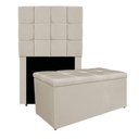 Ver imagem 1 de Kit Cabeceira e Calçadeira Manchester 90 Cm Solteiro Suede Cor Rosa Bebê