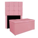 Ver imagem 2 de Kit Cabeceira e Calçadeira Manchester 90 Cm Solteiro Suede Cor Rosa Bebê