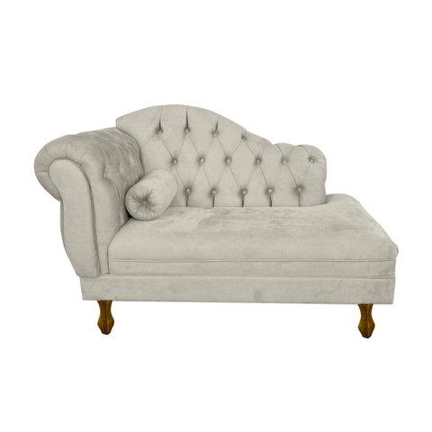 Divã Modelo Imperial - Tamanho 120cm - Tecido Suede:bege