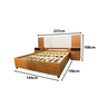 Cama Box Casal Monaco com Painel Box Ripado e Mesa de Cabeceira Cinamomo/off White - 3