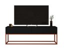 Ver imagem 2 de Rack para Sala Preto Estante Industrial para TV Pé de Ferro Cobre