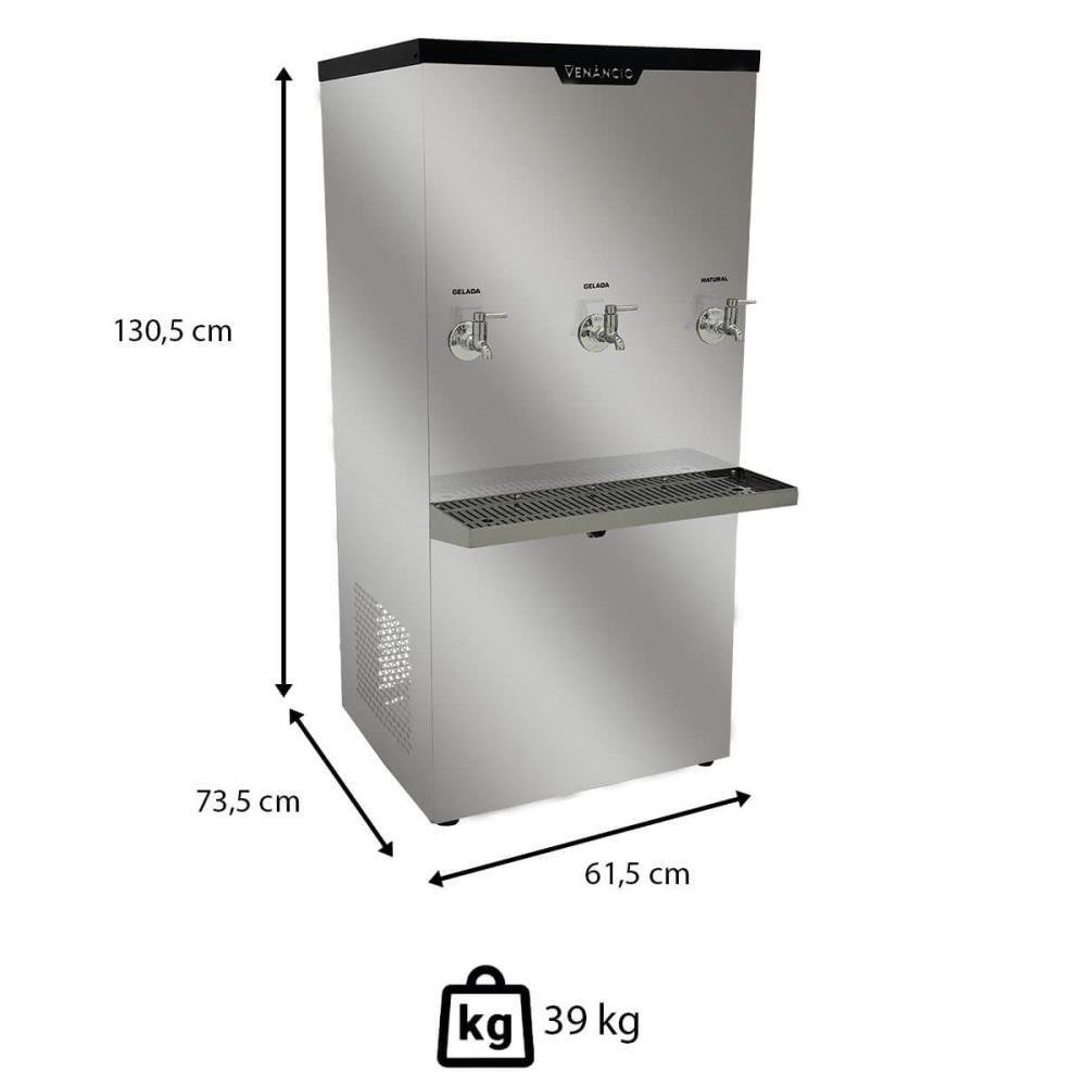 Bebedouro Industrial Refrigerado Venâncio Bi100 Inox 100 Litros 127v 60hz 3 Torneiras Geladas 50688 - 3