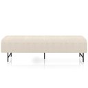 Ver imagem 3 de Puff Recamier Decorativo com Pés Industrial 140cm Novara P05 Linho Creme - Lyam Decor