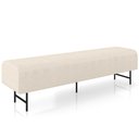 Ver imagem 1 de Puff Recamier Decorativo com Pés Industrial 140cm Novara P05 Linho Creme - Lyam Decor