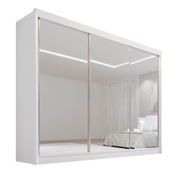 Guarda Roupa Casal MDF Espelhado 3 Portas 6 Gavetas Qatar - 3