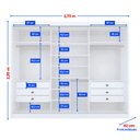 Ver imagem 5 de Guarda Roupa Casal MDF Espelhado 3 Portas 6 Gavetas Qatar Branco