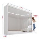 Ver imagem 6 de Guarda Roupa Casal MDF Espelhado 3 Portas 6 Gavetas Qatar Branco