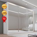 Ver imagem 7 de Guarda Roupa Casal MDF Espelhado 3 Portas 6 Gavetas Qatar Branco