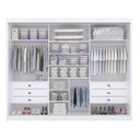 Ver imagem 3 de Guarda Roupa Casal MDF Espelhado 3 Portas 6 Gavetas Qatar Branco