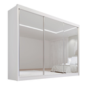 Ver imagem 4 de Guarda Roupa Casal MDF Espelhado 3 Portas 6 Gavetas Qatar Branco