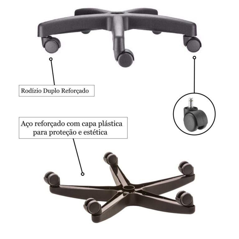 Cadeira Executiva Back System COSTURADA com Braços Reguláveis - Cor Preta - 6