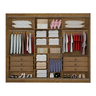 Guarda Roupa Casal MDF Espelhado 3 Portas 6 Gavetas Qatar - 5
